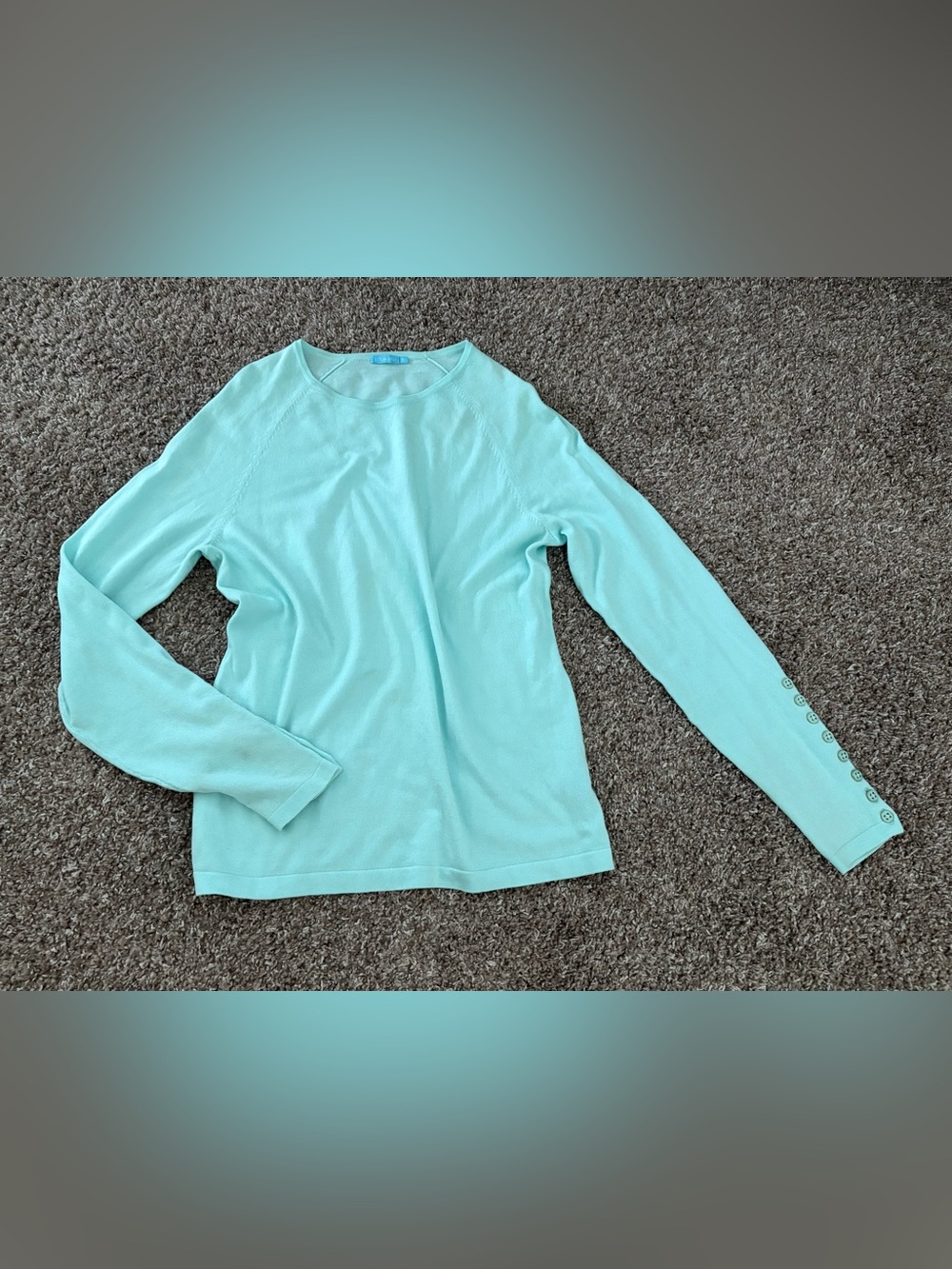 J McLaughlin aqua blue green soft sweater size Medium